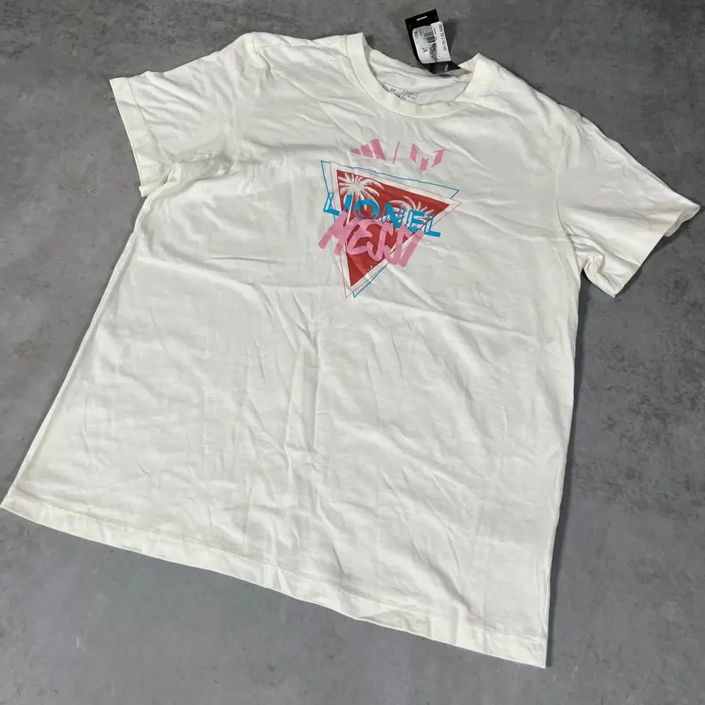 Lionel Messi Miami Shirt Men's White Adidas Size Medium